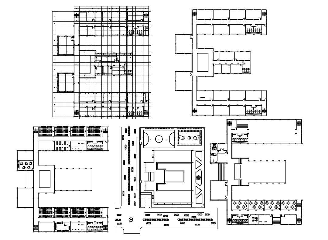 School Building Plan CAD File - Cadbull