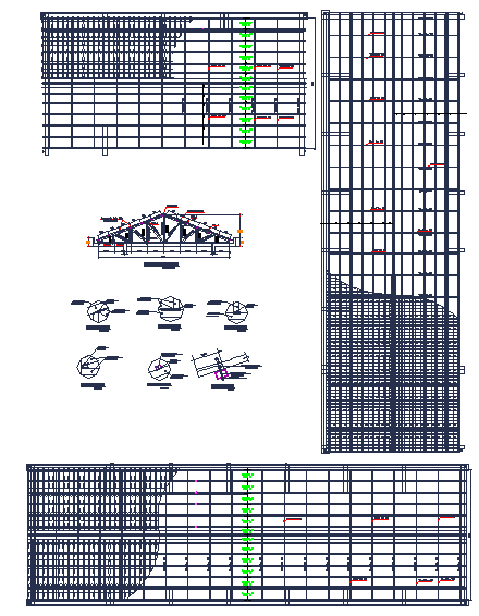 School building roof structure dwg file - Cadbull