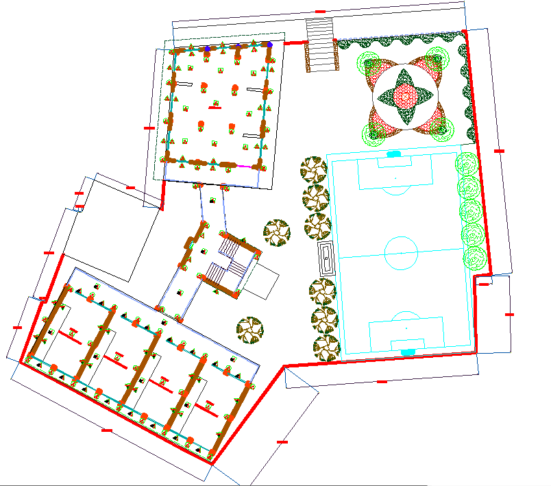School Layout Plan Dwg File Cadbull