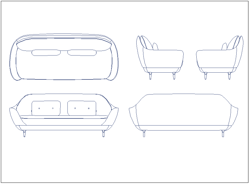 Seating bench, sofa furniture block dwg file - Cadbull