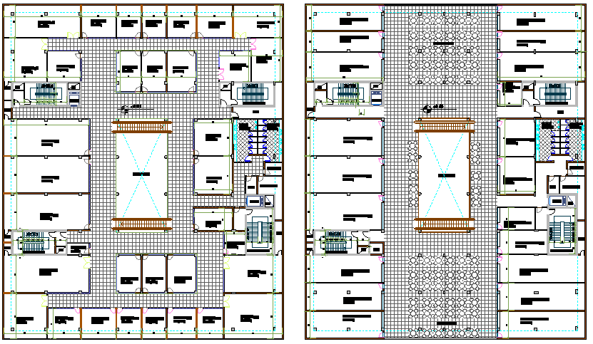 Second and third floor layout plan details of shopping center dwg file ...