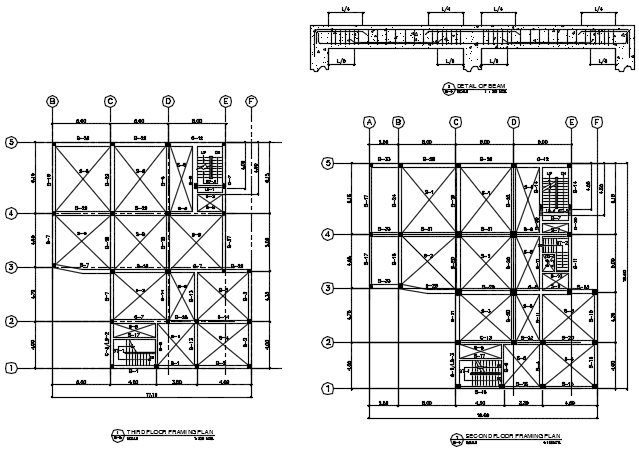 Second floor and third floor plan detail dwg file - Cadbull