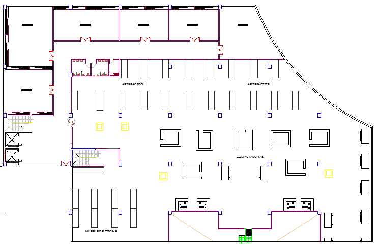 Second floor layout plan details of shopping mall dwg file