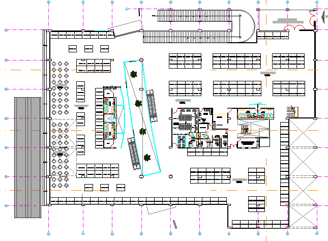 Second floor layout plan details of super market dwg file - Cadbull