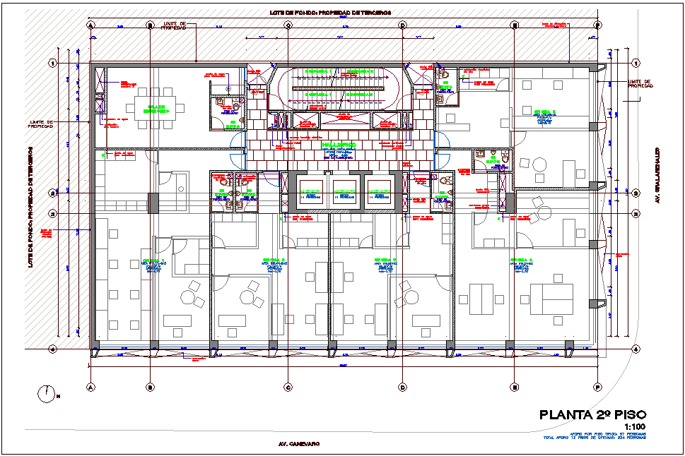 Second floor plan of office with architectural view dwg file - Cadbull