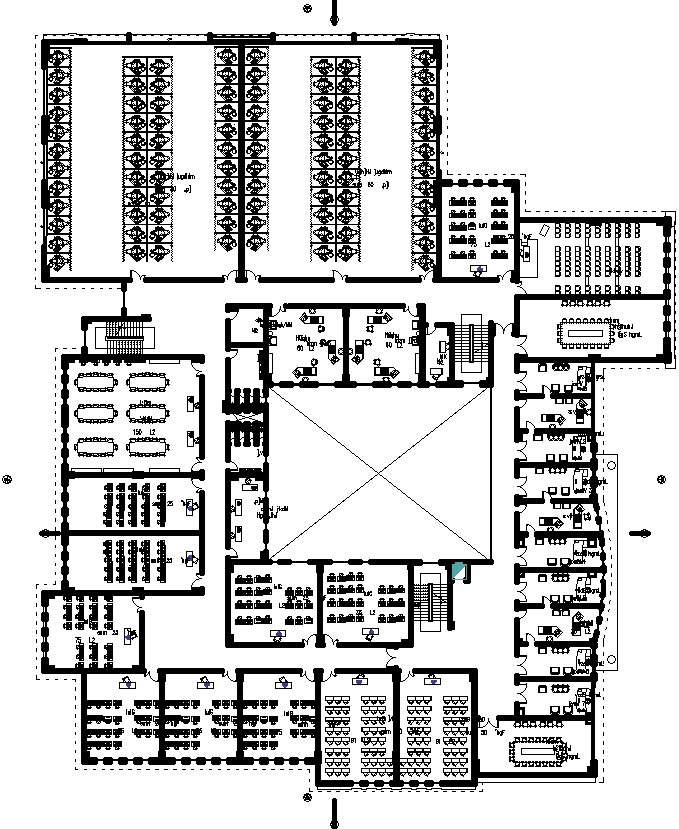 Second Floor Furniture layout. - Cadbull