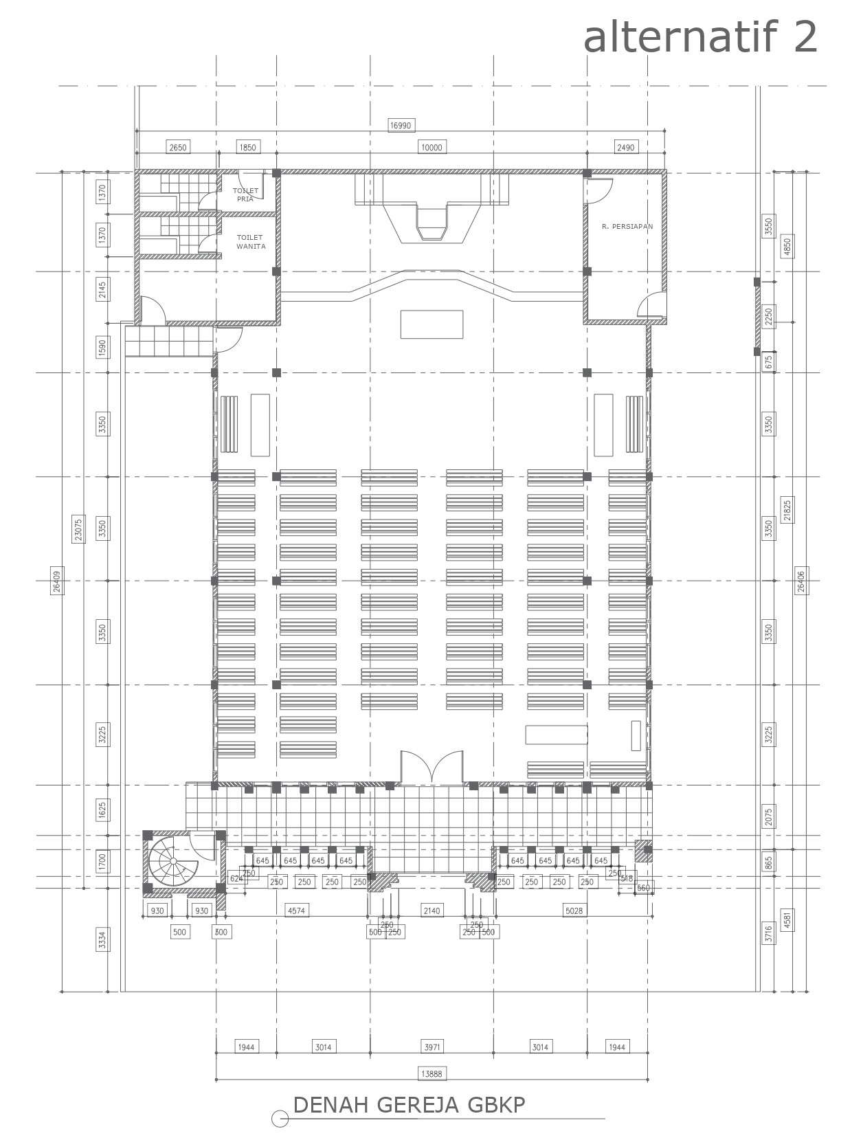 Second alternative for GBKP Church floor plan detail dwg autocad ...