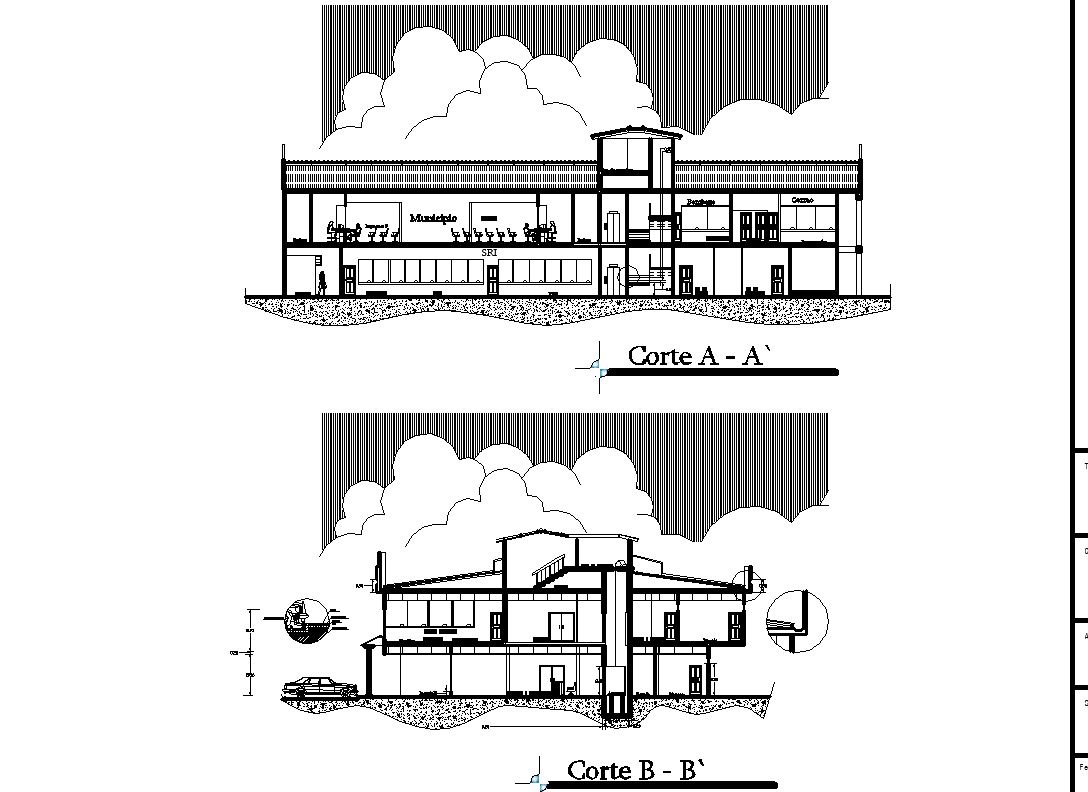 Section A-A’ Detail And Section B-B’ Detail Dwg File - Cadbull