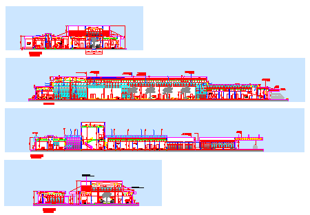 Section Design drawing of big health center design drawing - Cadbull