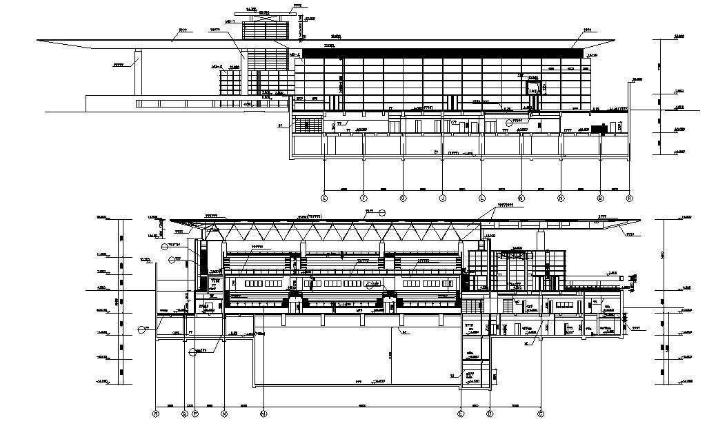 Section Drawing of Commerce Building CAD File - Cadbull