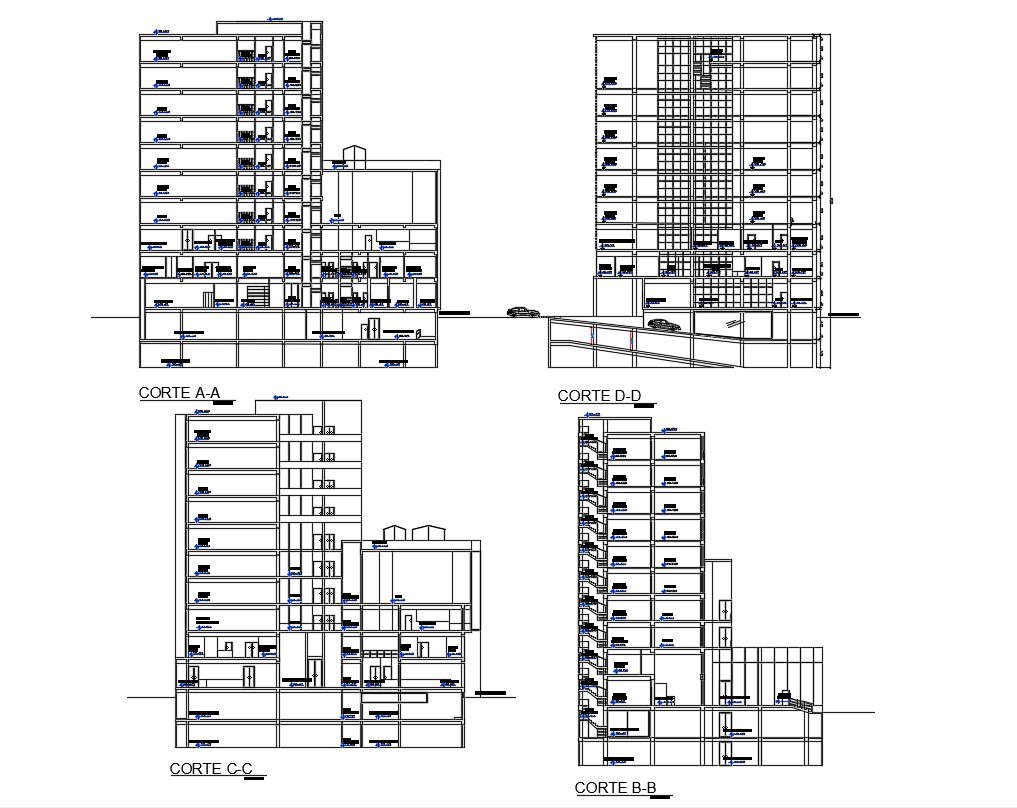 Section Of Building AutoCAD File - Cadbull