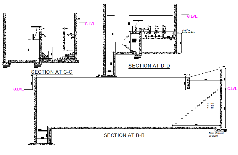 Section Sewage treatment plan detail dwg file - Cadbull