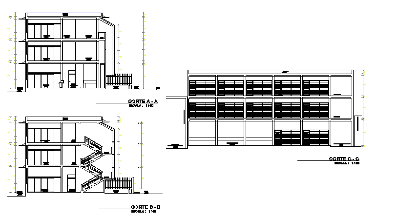 Section and elevation details - Cadbull