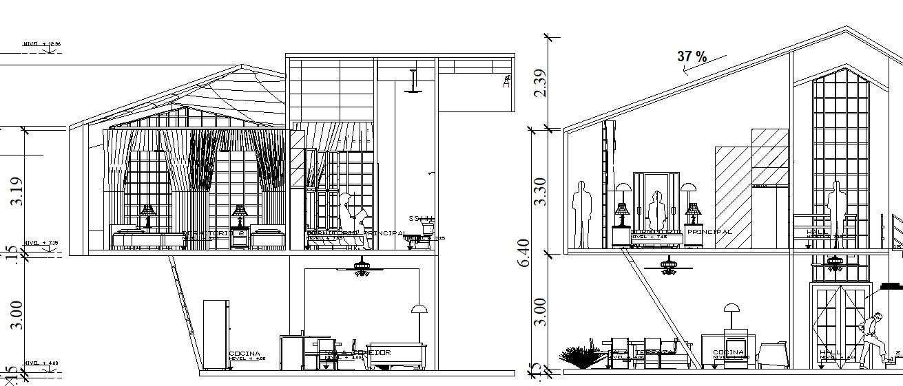 2 Storey house design in AutoCAD file - Cadbull