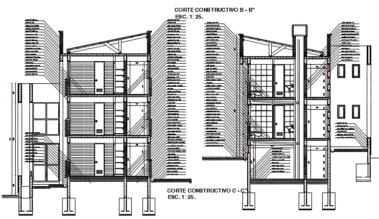 Section house plan detail dwg file - Cadbull