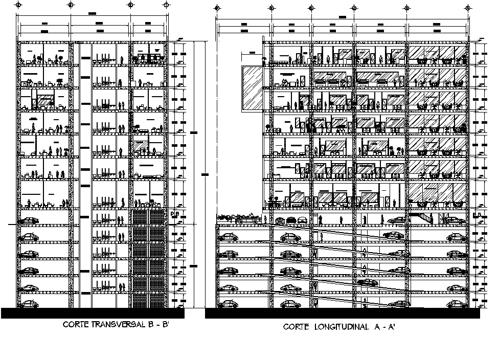 Section Office Plan Detail Dwg File Cadbull