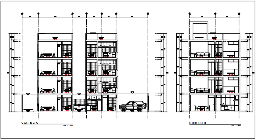 Section plan detail dwg file - Cadbull