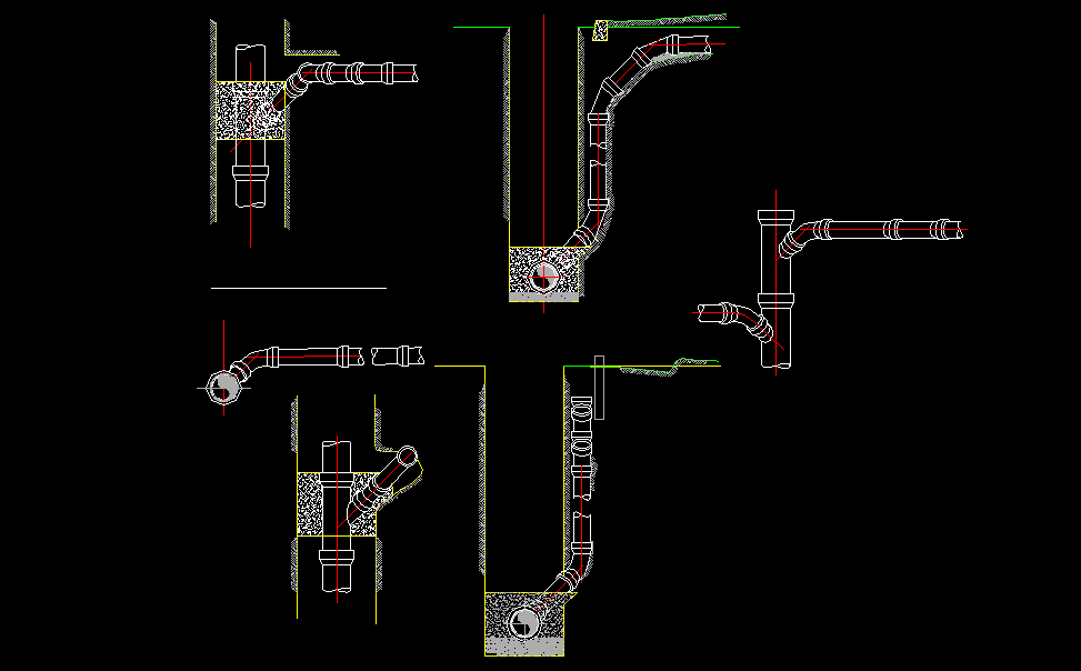 Section sewer plan detail dwg file - Cadbull