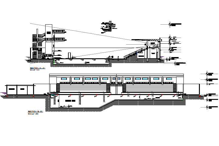 Section Swimming Pool Detail Dwg File Cadbull