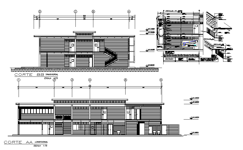 Section working plan detail dwg file - Cadbull