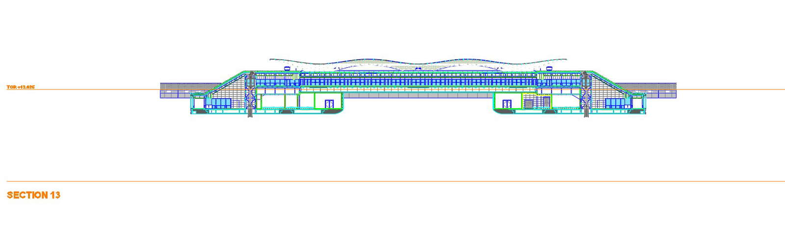 Section 13 of metro station in AutoCAD 2D drawing, dwg file, CAD file