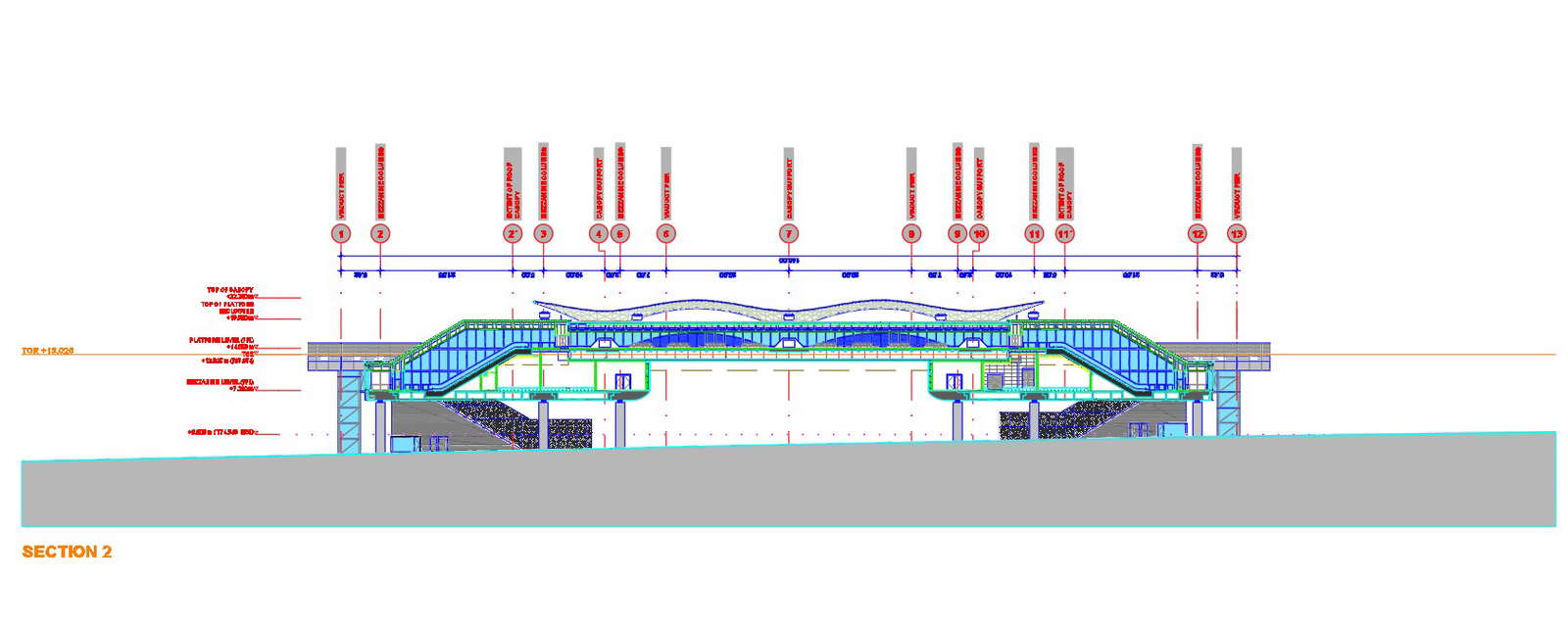 Section 2 of metro station in AutoCAD 2D drawing, dwg file, CAD file ...