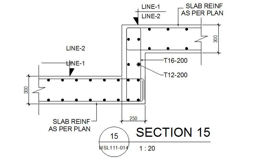 Section Detail Drawing Of Reinforcement Given In This Autocad Drawing ...