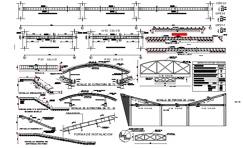 Sectional detail and construction plan - Cadbull