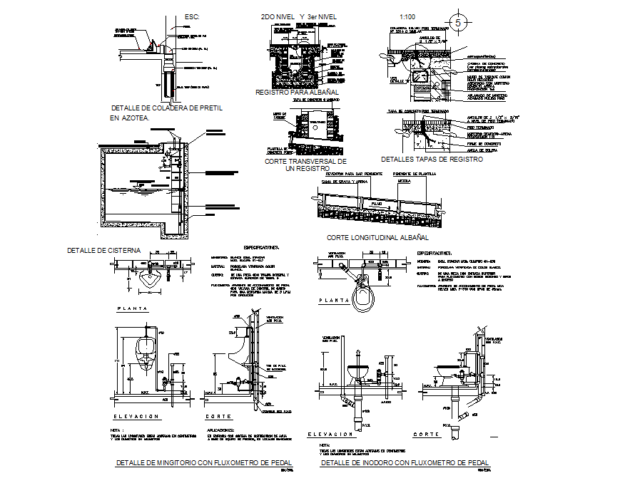 Sectional details of wc - Cadbull