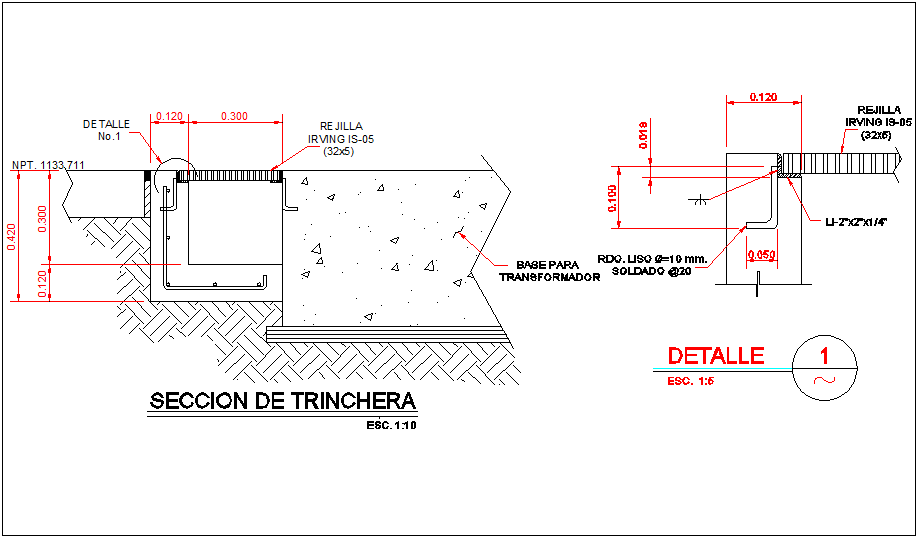 Sectional View Of Trench Construction View Dwg File Cadbull