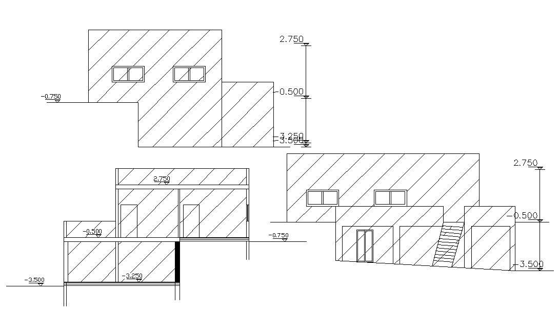 Section and Elevation Design of HouseCAD File - Cadbull