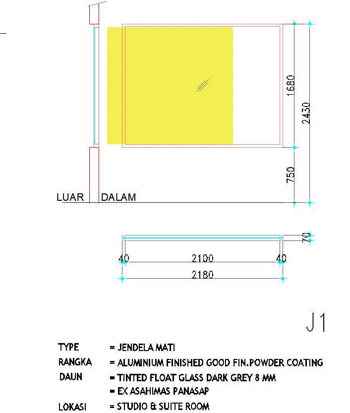 Section and elevation design of window in AutoCAD 2d drawing, CAD file ...