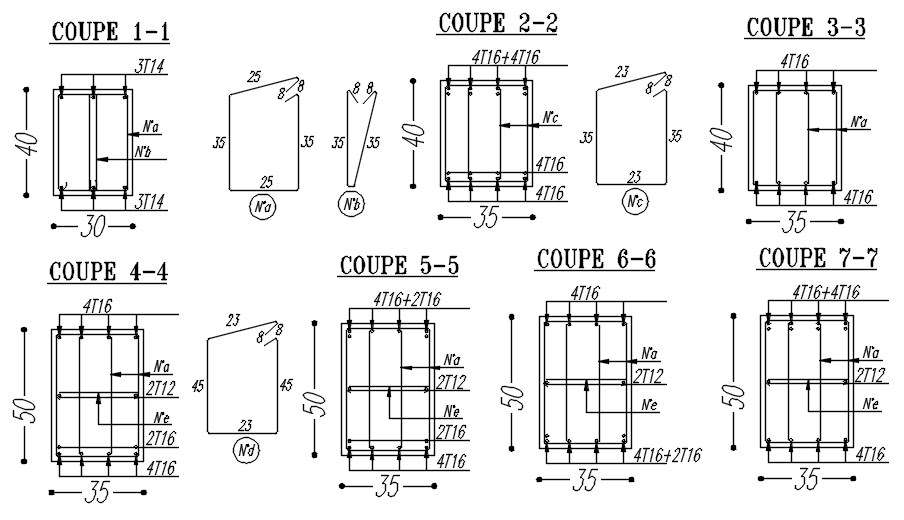 Section Design Of Beam With Reinforcement Details In AutoCAD 2D Drawing ...