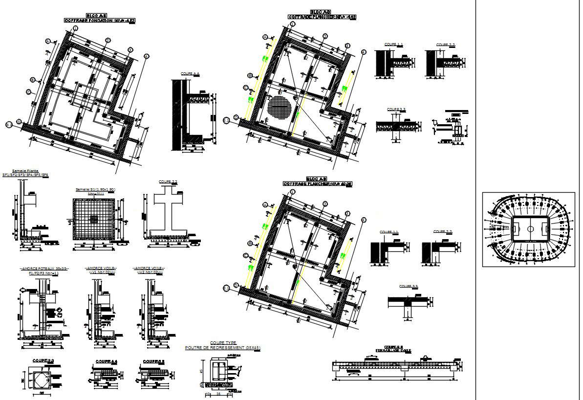 Section Design Of Coffrage Foundation Details In Autocad 2d Drawing Cad File Dwg File Cadbull