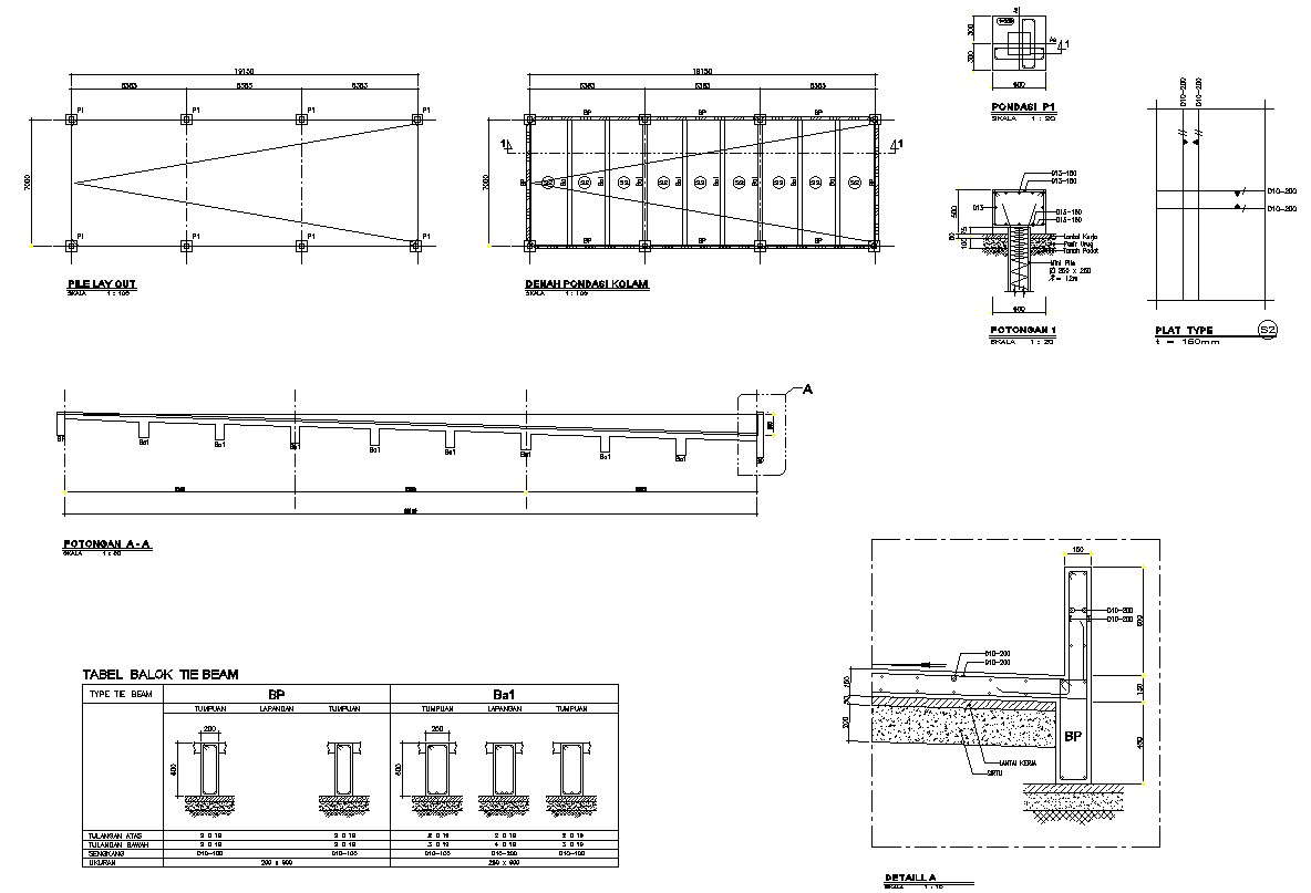 Section design of the ramp and Table beam details are given in AutoCAD ...