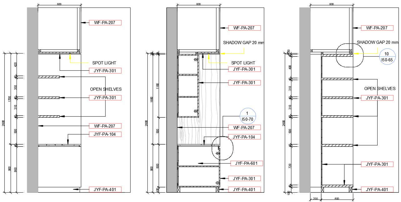 Section Detail Of The Wardrobe Presented In This AutoCAD Drawing File ...