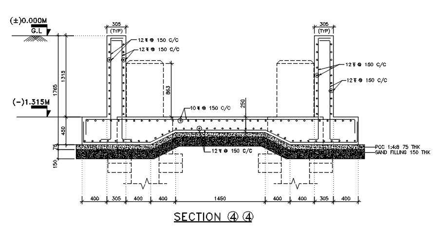 Section of Weigh Bridge has given in the 2D Autocad DWG drawing file