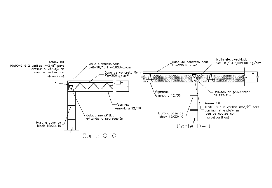 Section View Of 7x17m House Plan Of Beam Cum Column Joint Detail 