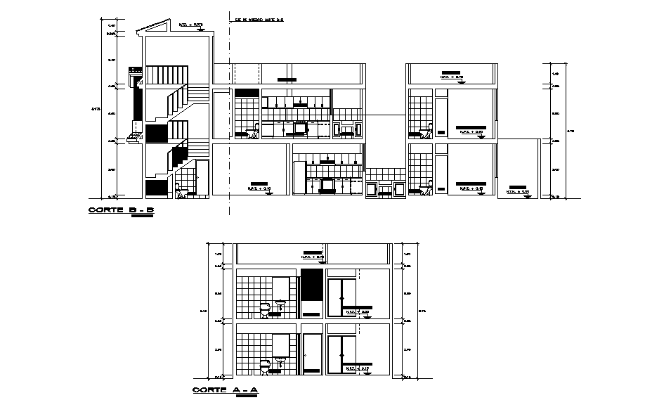 Section view of the house plan is given in this Autocad drawing model ...