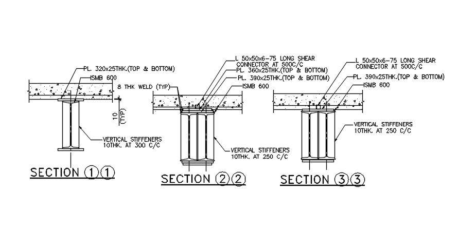 Section view of the slab of water intake well has given in the Autocad ...