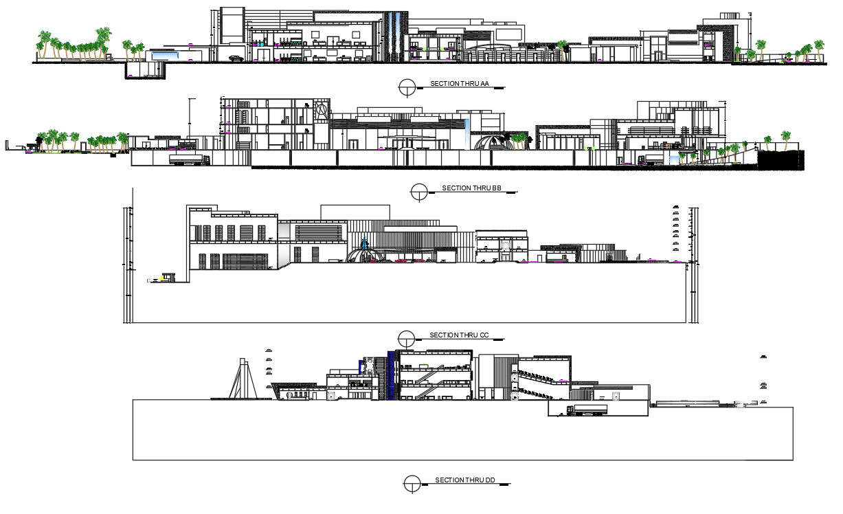 Section views of the sales factory has given in the 2D Autocad DWG ...