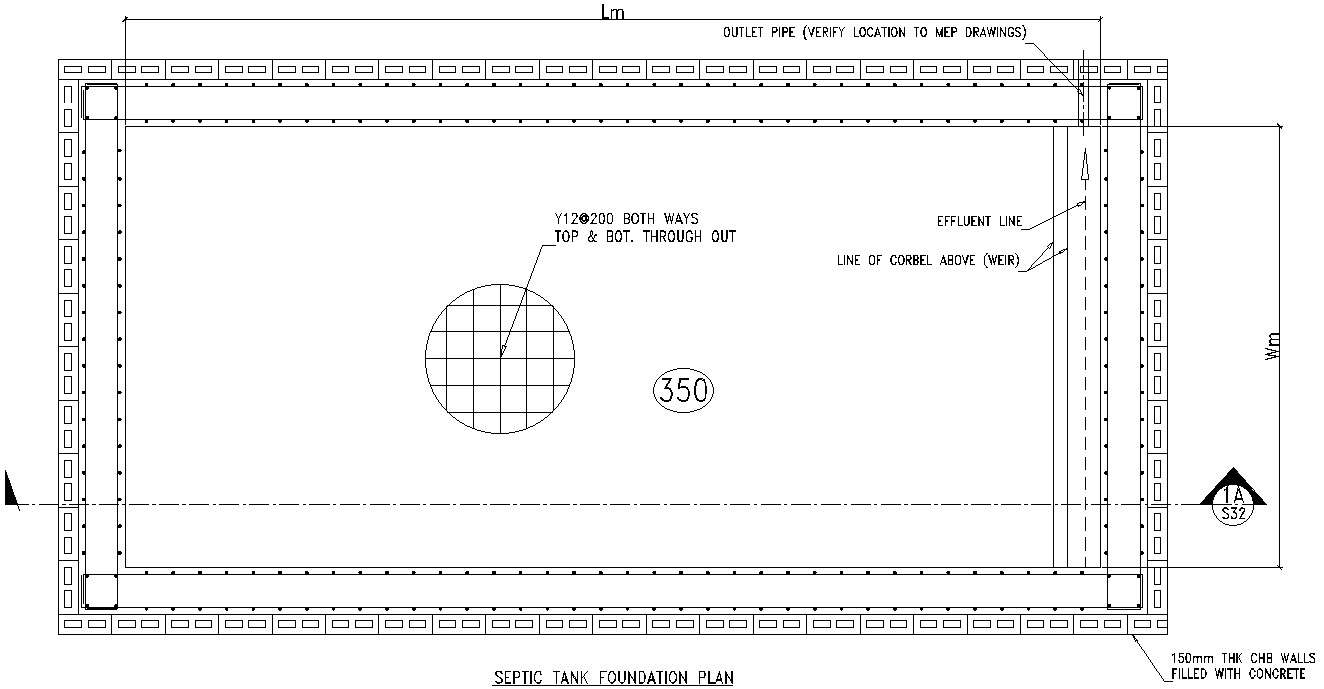 Septic Tank Foundation Plan In AutoCAD, Dwg Files. - Cadbull