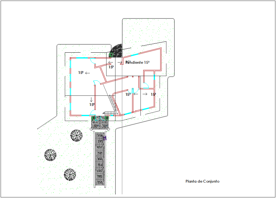 Set plan of office area dwg file - Cadbull