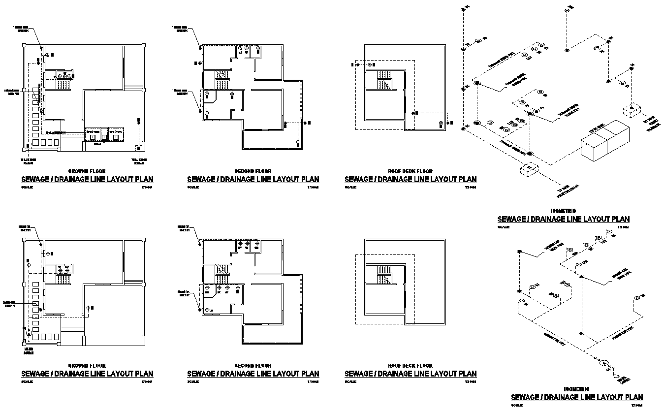 Sewage Drainage Line Layout Plan DWG AutoCAD file - Cadbull