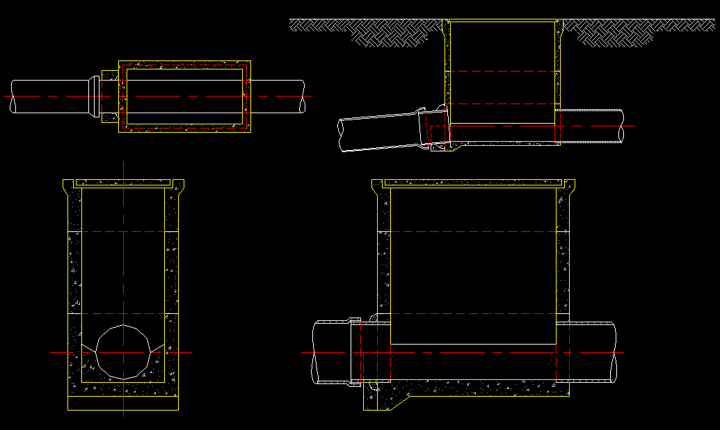 Sewer plan and section autocad file - Cadbull