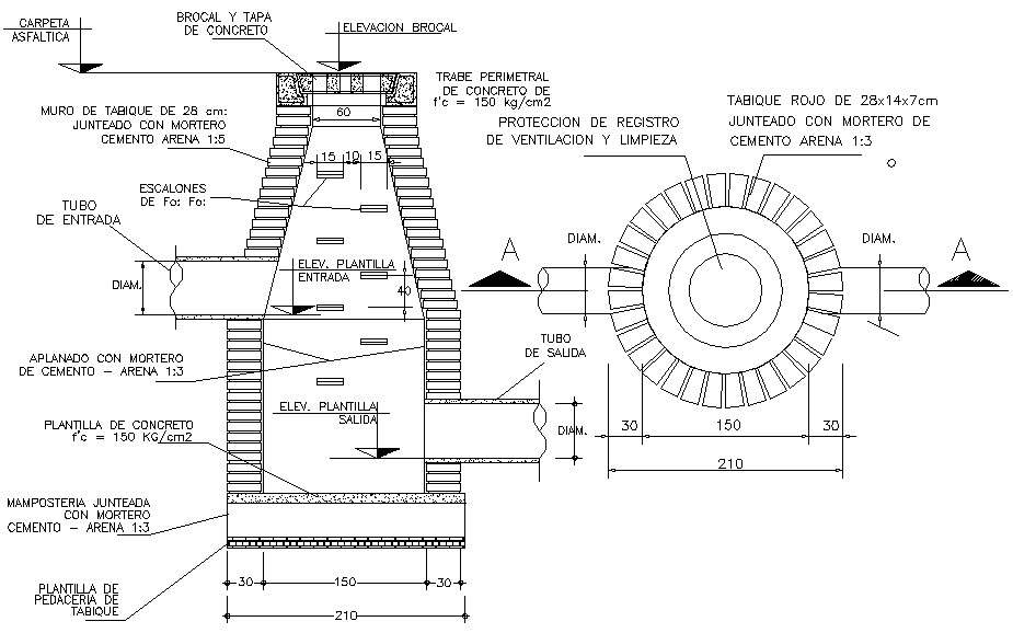 Sewer system AutoCAD drawing download Cadbull