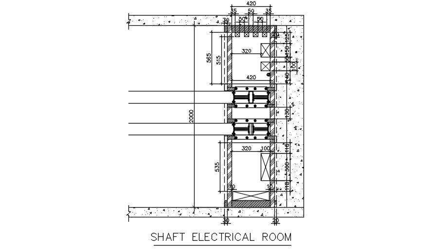 Shaft electrical room Section details are given in this 2D AutoCAD DWG ...