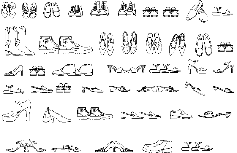 Footwear Vector Collection  DWG File
