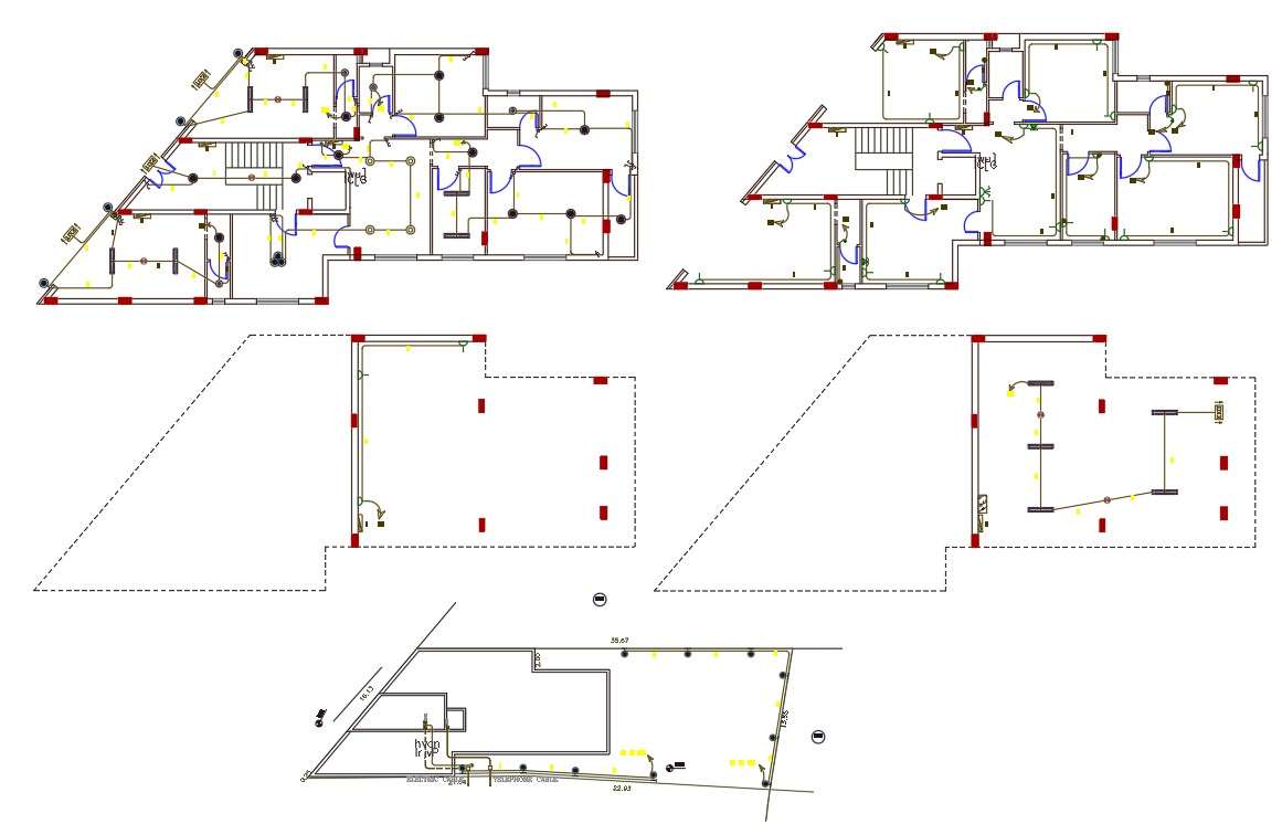 Shop With House Electrical Layout Plan CAD Drawing Cadbull