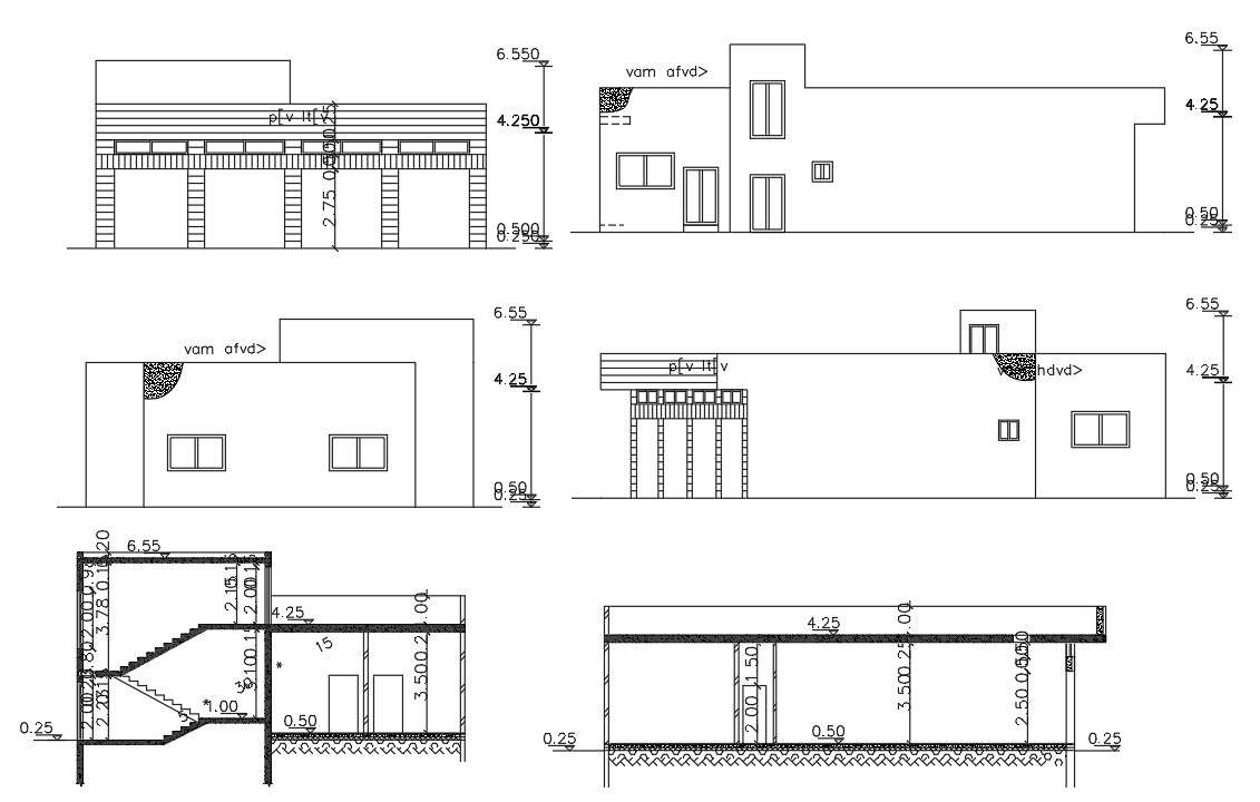 Shop With House Building AutoCAd Drawing - Cadbull